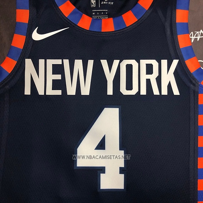 Camiseta New York Knicks Derrick Rose NO 4 Ciudad Edition 2019-20 Azul